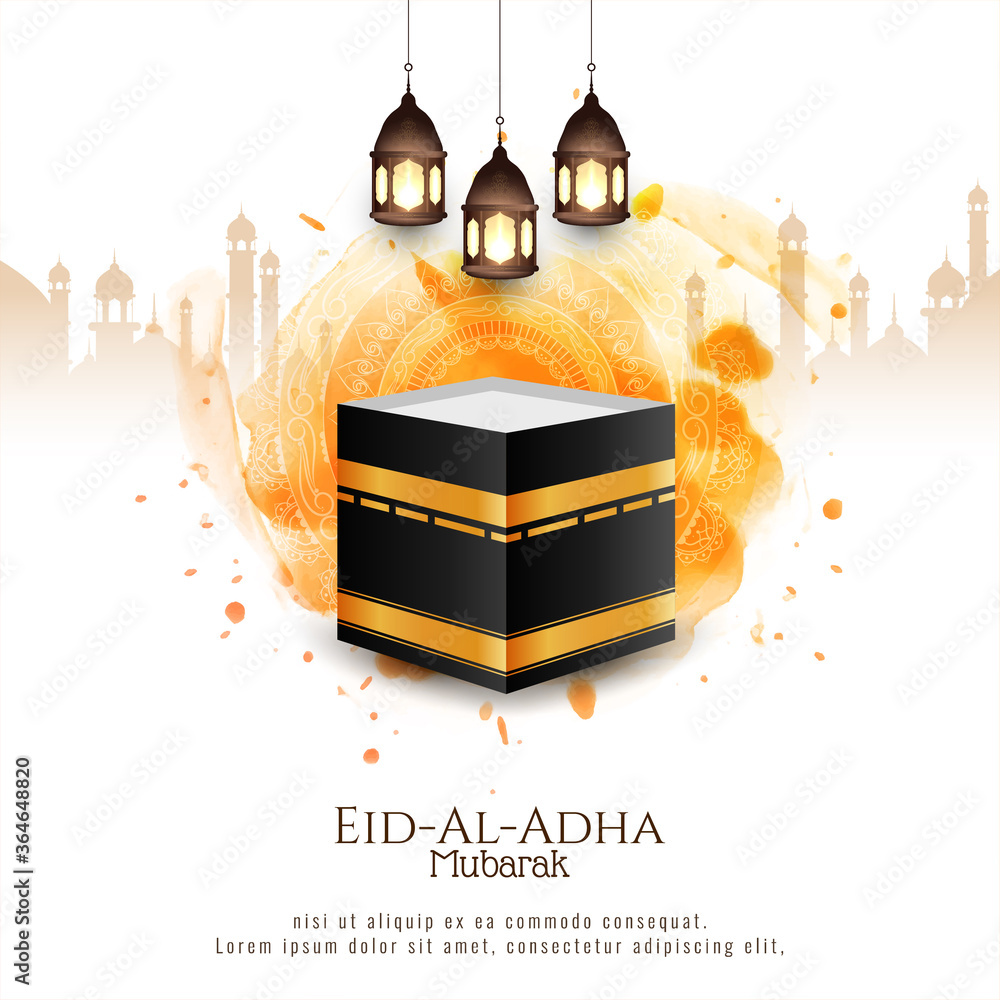 Beautiful Islamic Eid-Al-Adha mubarak background - obrazy, fototapety, plakaty 