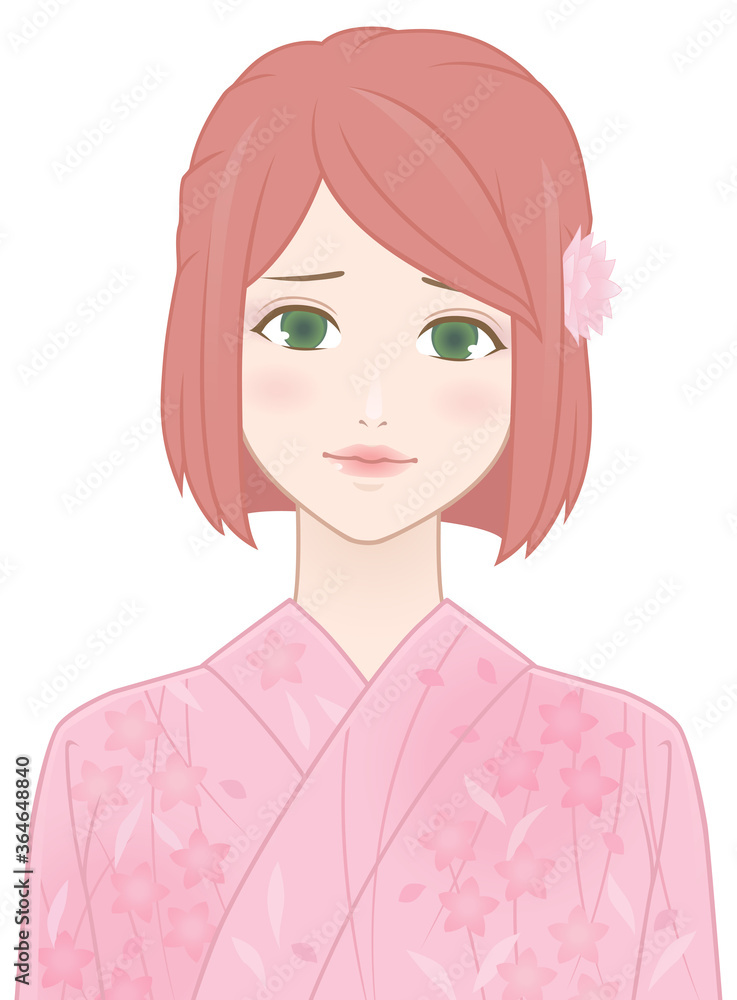 困った笑顔の女性 浴衣 タイプB 困った笑顔の女性 浴衣 タイプB