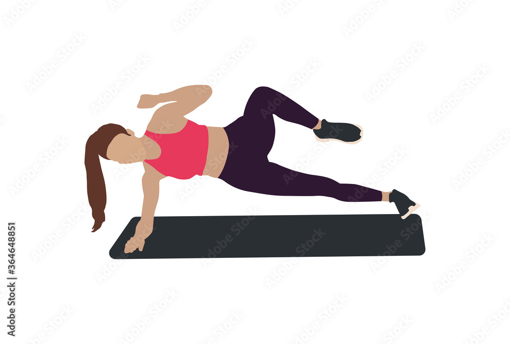 Woman training flat illustration. Sexy woman workout illustration - Vector Woman training flat illustration. Sexy woman workout illustration - Vector