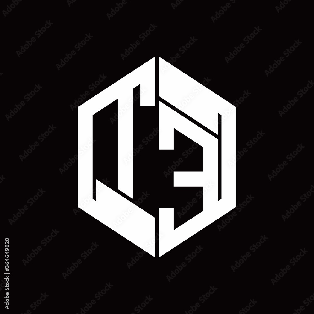 TE Logo monogram with hexagon inside the shape design template TE Logo monogram with hexagon inside the shape design template