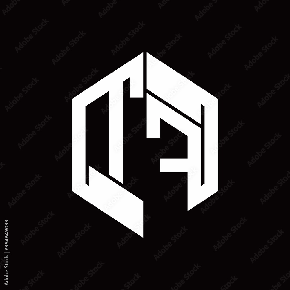 TF Logo monogram with hexagon inside the shape design template TF Logo monogram with hexagon inside the shape design template