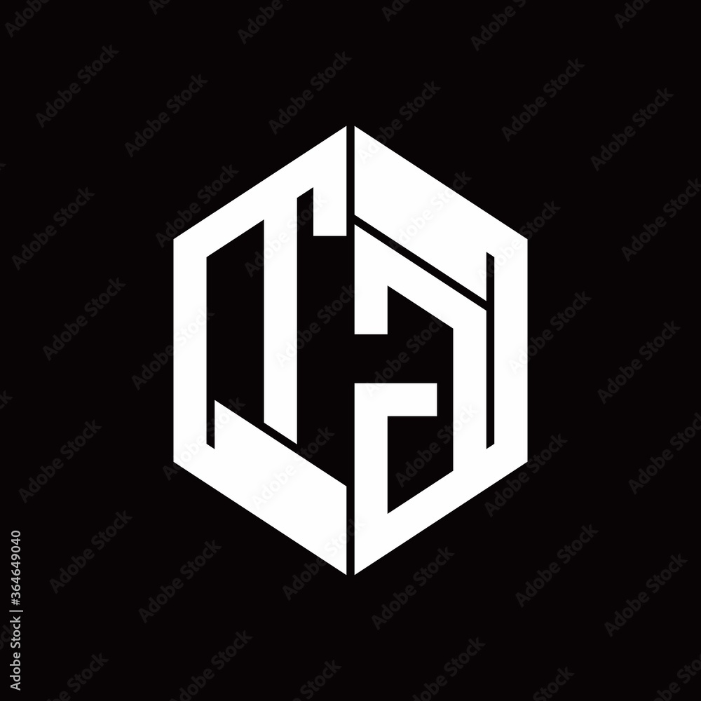 TG Logo monogram with hexagon inside the shape design template TG Logo monogram with hexagon inside the shape design template