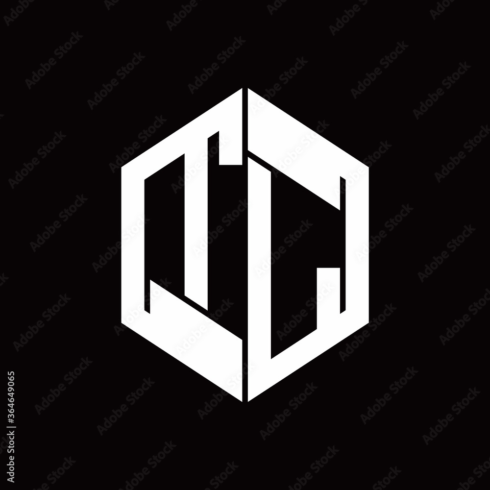 TL Logo monogram with hexagon inside the shape design template TL Logo monogram with hexagon inside the shape design template