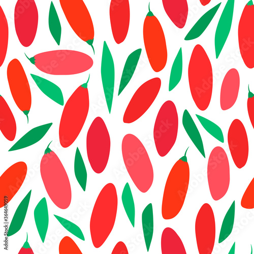 seamless pattern with goji berries and leaves. modern abstract design for packaging, print for clothes, fabric