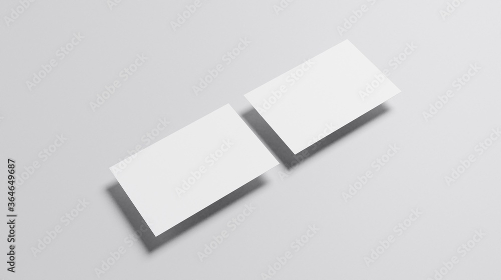 Business Two Cards Mockup-3D Illustration-85x55mm Business Two Cards Mockup-3D Illustration-85x55mm