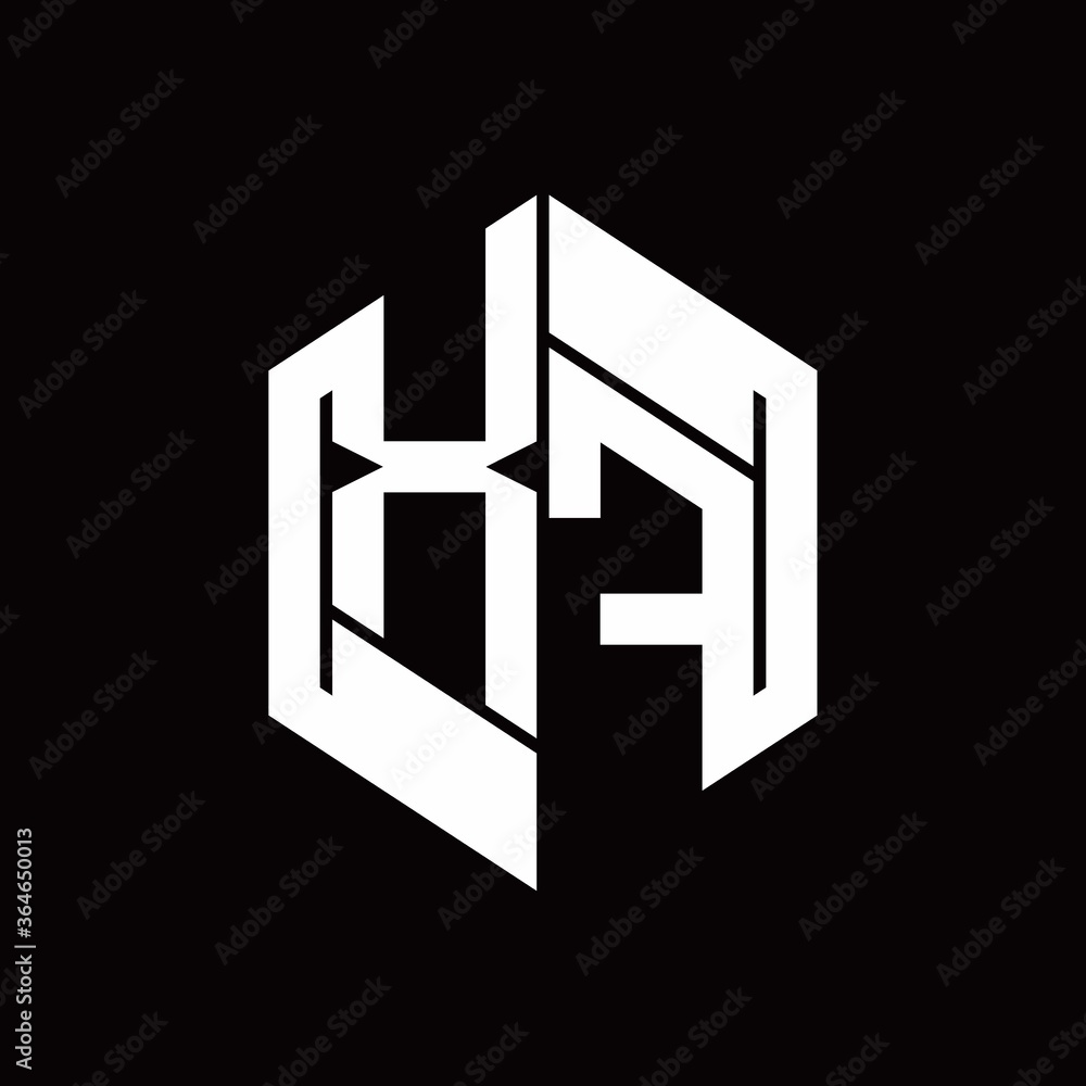 XF Logo monogram with hexagon inside the shape design template XF Logo monogram with hexagon inside the shape design template