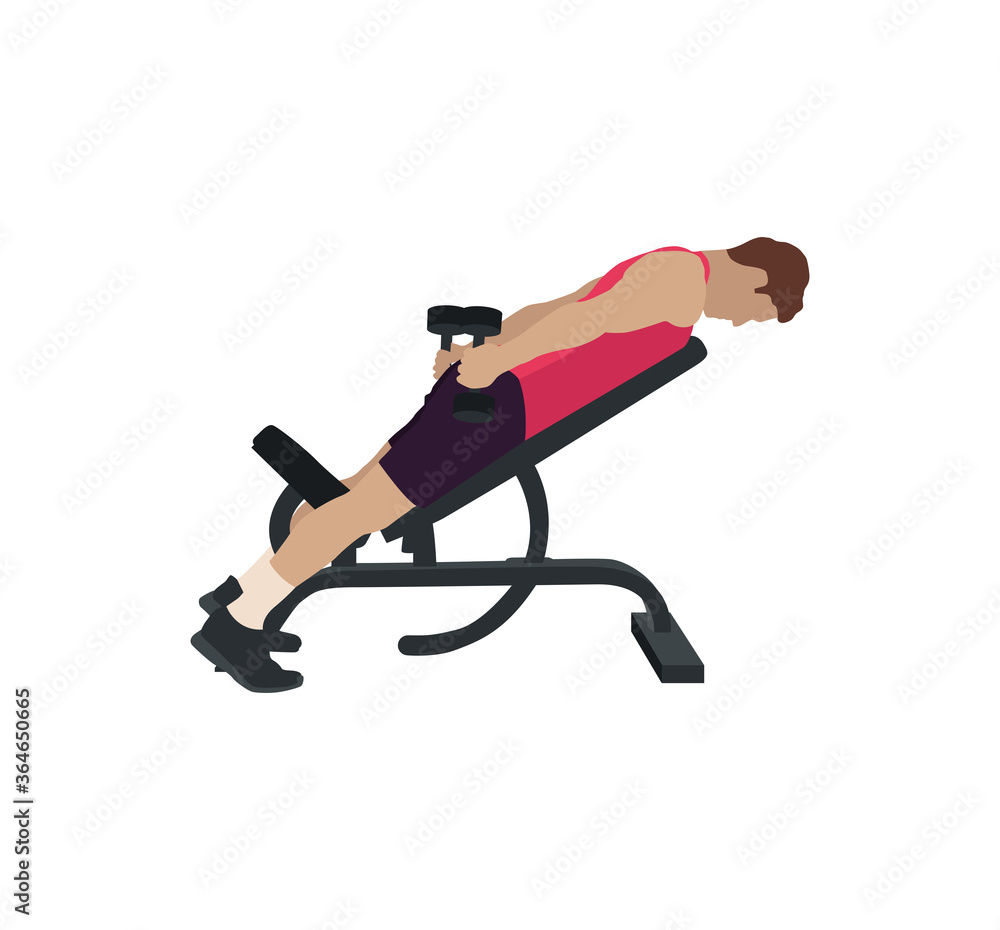 Obraz premium Training man isolated illustration. Man workout flat illustration - Vector