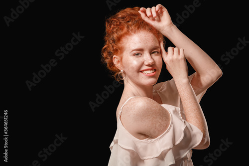 Portrait of beautiful redhe...