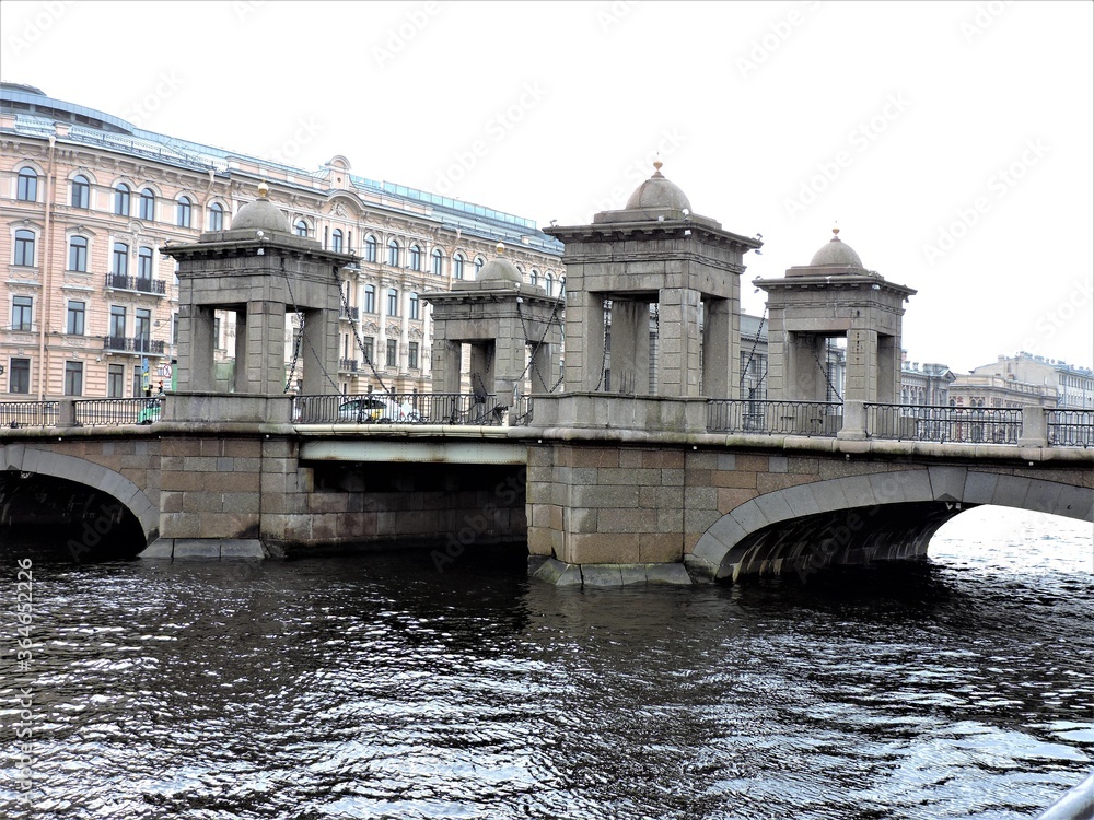 old bridge over the river, Saint-Petersburg