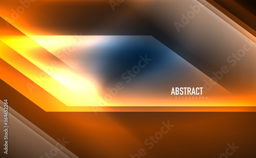 Dynamic neon shiny abstract background. Trendy abstract layout template for business or technology presentation, internet poster or web brochure cover, wallpaper