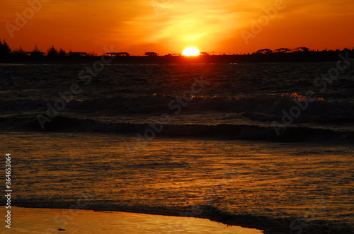 Sunset view at Panjang beach in Bengkulu Indonesia