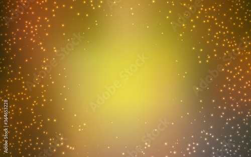 Dark Green, Yellow vector background with astronomical stars. Space stars on blurred abstract background with gradient. Smart design for your business advert.