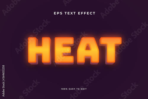 Heat hot 3d text effect photo