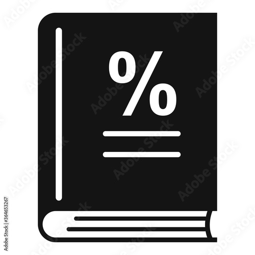Percent tax book icon. Simple illustration of percent tax book vector icon for web design isolated on white background