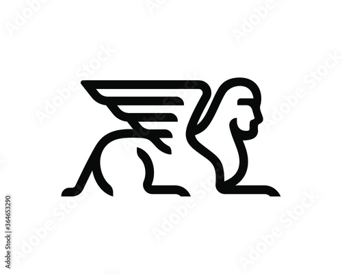 Sphinx Line art Logo Design Inspiration Vector, logotype