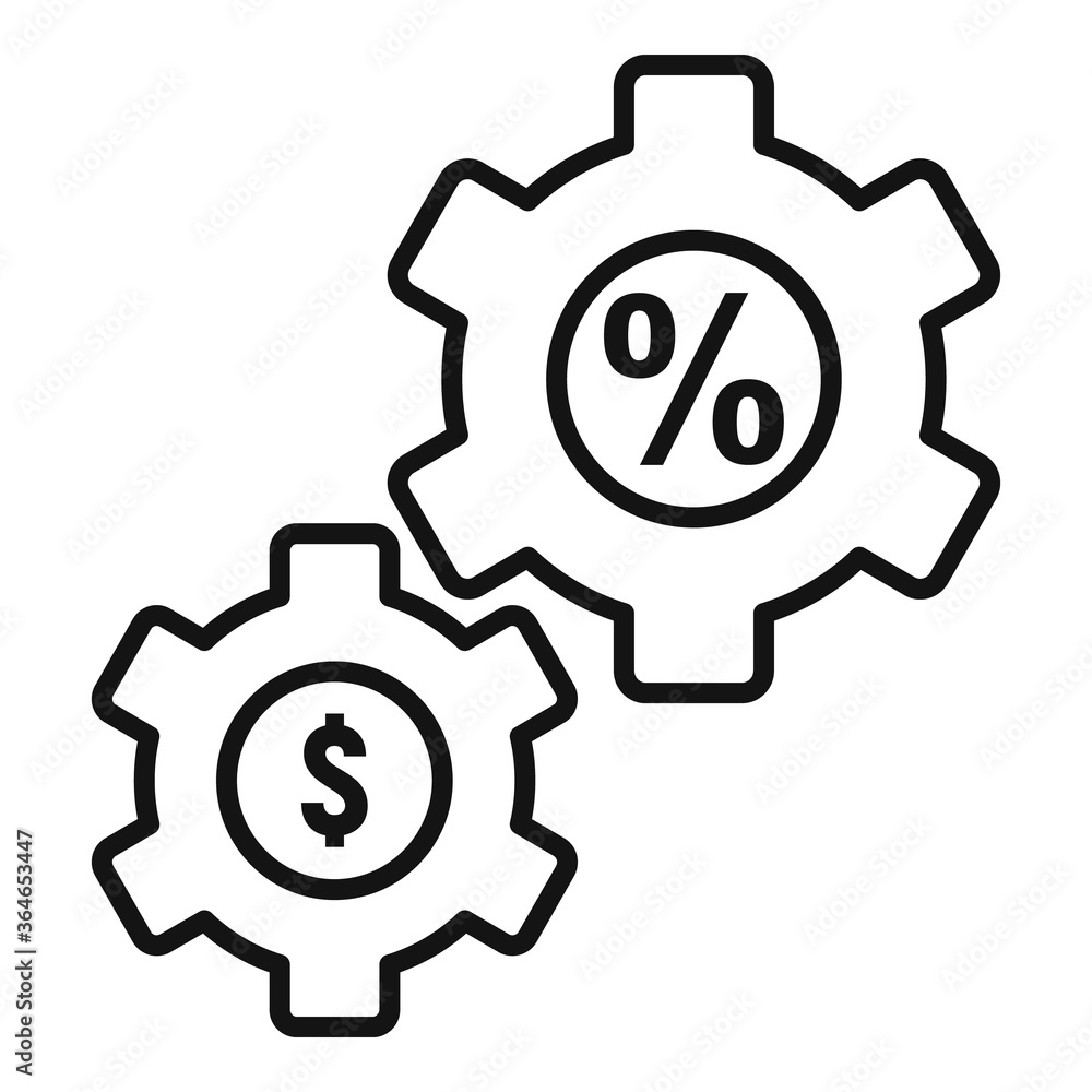 Money tax wheel icon. Outline money tax wheel vector icon for web design isolated on white background Money tax wheel icon. Outline money tax wheel vector icon for web design isolated on white background
