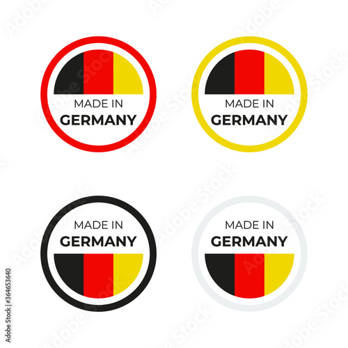 Made in Germany vector illustration of business and product label and emblem design based on German flag
