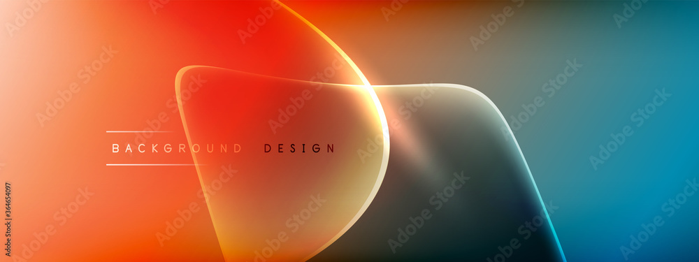 Naklejka premium Vector abstract background - liquid bubble shapes on fluid gradient with shadows and light effects. Shiny design template for text