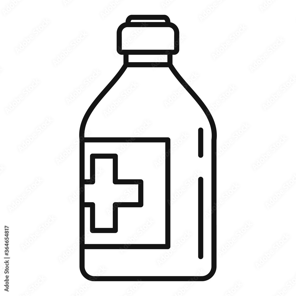 Vitamin cough syrup icon. Outline vitamin cough syrup vector icon for web design isolated on white background Vitamin cough syrup icon. Outline vitamin cough syrup vector icon for web design isolated on white background