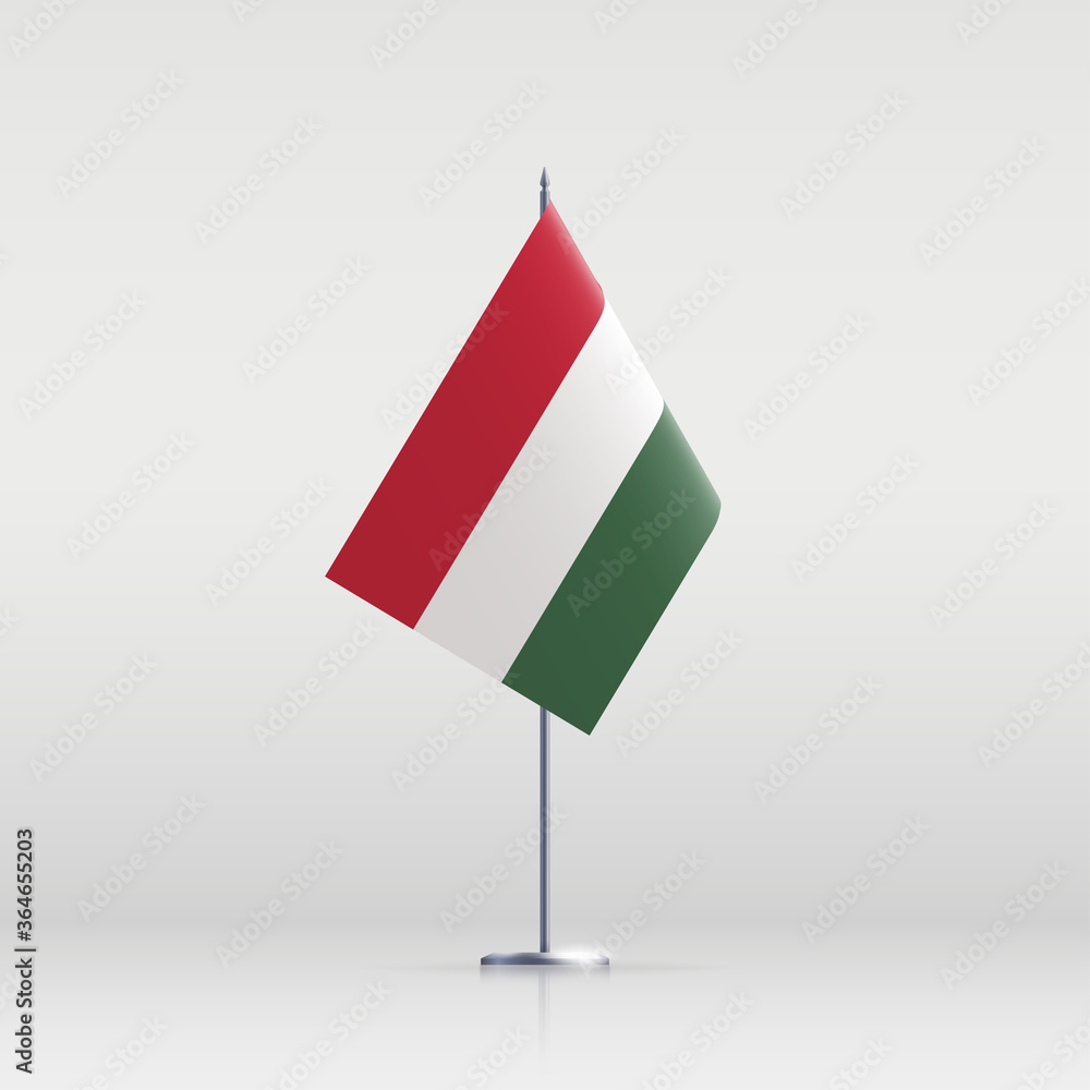 Hungary flag state symbol isolated on background national banner. Greeting card National Independence Day of the Republic of Hungary. Illustration banner with realistic state flag. Hungary flag state symbol isolated on background national banner. Greeting card National Independence Day of the Republic of Hungary. Illustration banner with realistic state flag.