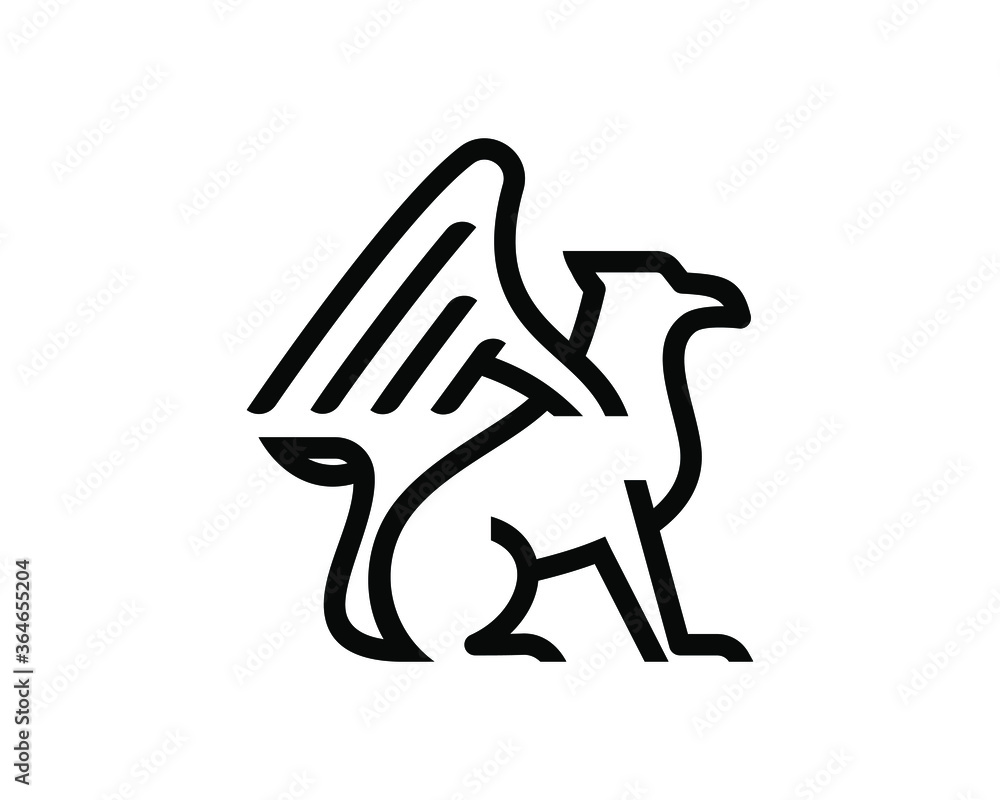Gryphon Line art Logo Design Inspiration Vector Gryphon Line art Logo Design Inspiration Vector
