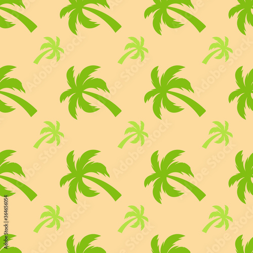 Palm tree. Seamless model Vector Illustration on a beige background.