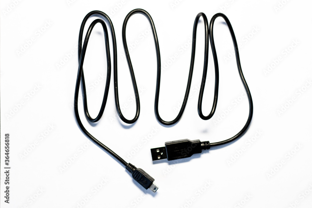 Various usb cable isolated on white with Clipping Path, ready to use Various usb cable isolated on white with Clipping Path, ready to use