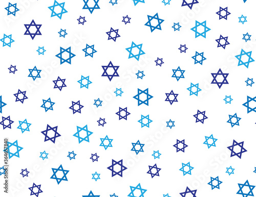 Blue star of David pattern on White background
