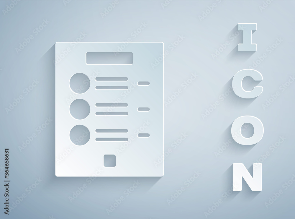 Paper cut Coffee menu icon isolated on grey background. Design a menu for the cafe, a restaurant, coffee shop. Paper art style. Vector Illustration. Paper cut Coffee menu icon isolated on grey background. Design a menu for the cafe, a restaurant, coffee shop. Paper art style. Vector Illustration.