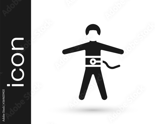Grey Bungee jumping icon isolated on white background. Vector Illustration.