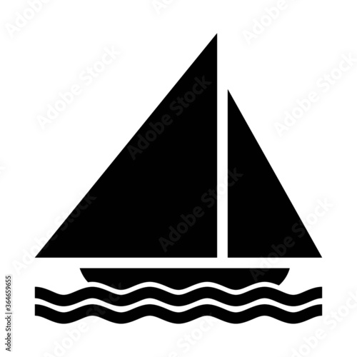 Marina vector illustration - Sail boat black silhouette pictogram isolated on white background 