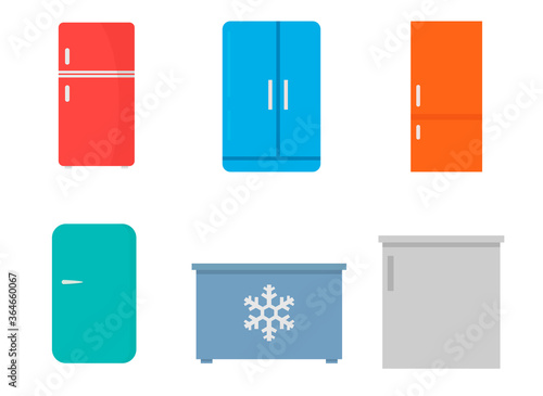 Refrigerator flat, kitchen icon, cheese slice icon, vector illustration isolated on white background