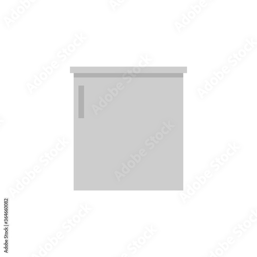 Refrigerator flat, kitchen icon, cheese slice icon, vector illustration isolated on white background