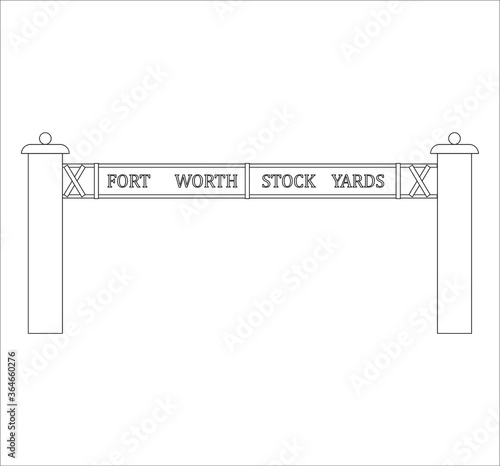 Obraz na płótnie Fort Worth Stockyards sign in Fort Worth city in USA. illustration for web and mobile design. w salonie