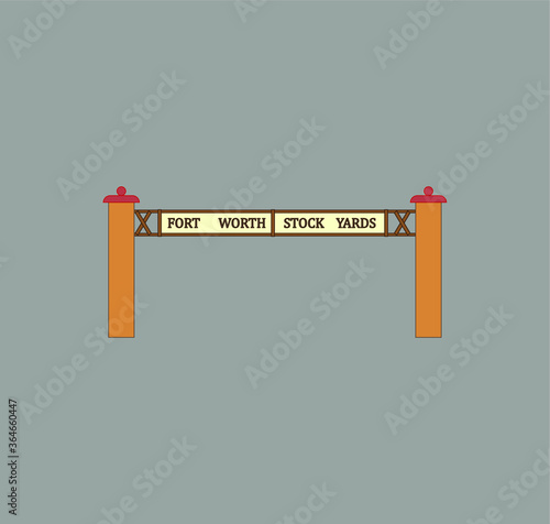 Obraz na płótnie Fort Worth Stockyards sign in Fort Worth city in USA. illustration for web and mobile design. w salonie