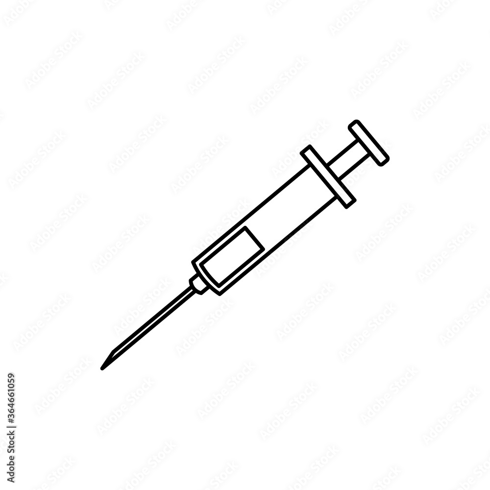 Syringe injection line icon vector Syringe injection line icon vector