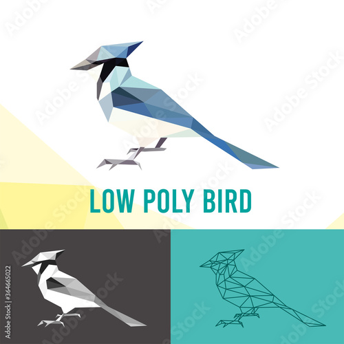 BIRD ANIMALS LOW POLY LOGO ICON SYMBOL SET. TRIANGLE GEOMETRIC POLYGON