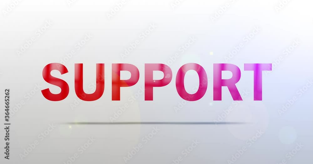 Support. Particle Logo. Text Animation. Red Word on grey background. Rotation and Slide. High quality 4k footage Support. Particle Logo. Text Animation. Red Word on grey background. Rotation and Slide. High quality 4k footage