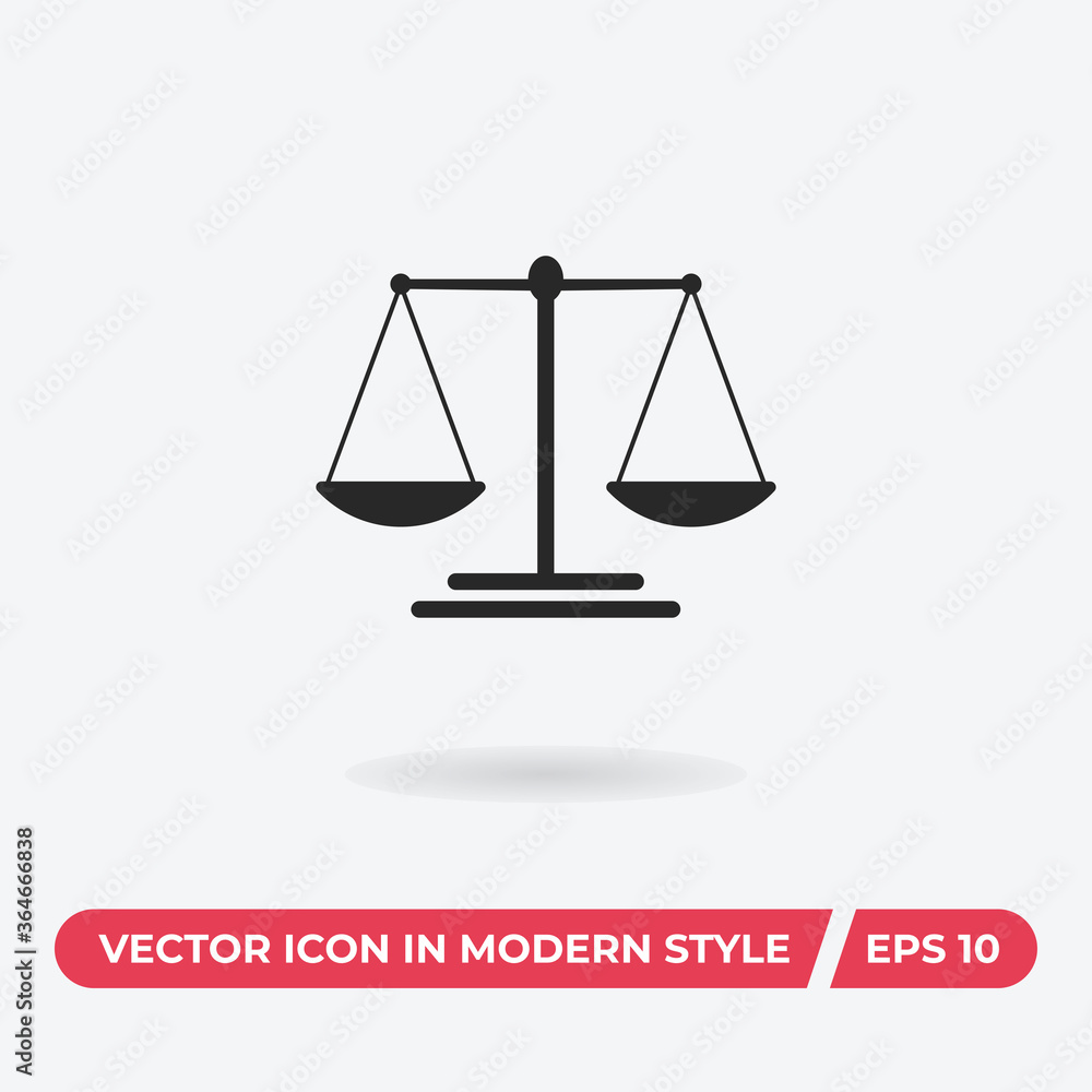 Scale icon vector. Balance sign Scale icon vector. Balance sign