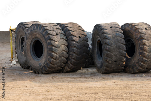 Pile of old tractor tires