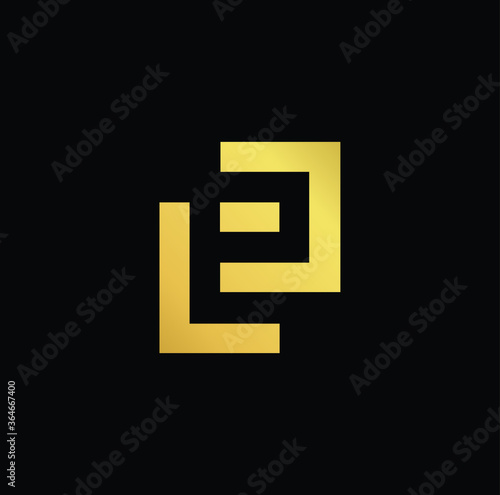 Minimal elegant monogram art logo. Outstanding professional trendy awesome artistic LP PL initial based Alphabet icon logo. Premium Business logo gold color on black background