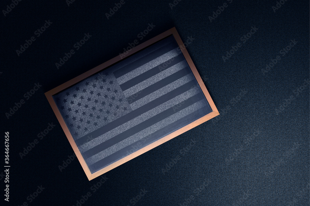 American flag in the chalkboard on a black background American flag in the chalkboard on a black background