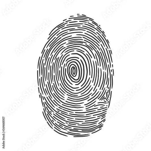 fingerprint sketch raster illustration