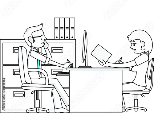 a man and woman is working in office.