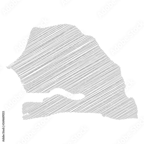 Senegal - solid black silhouette map of country area. Simple flat vector illustration