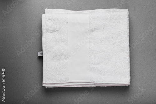 cotton soft white towel isolated on white/gray background