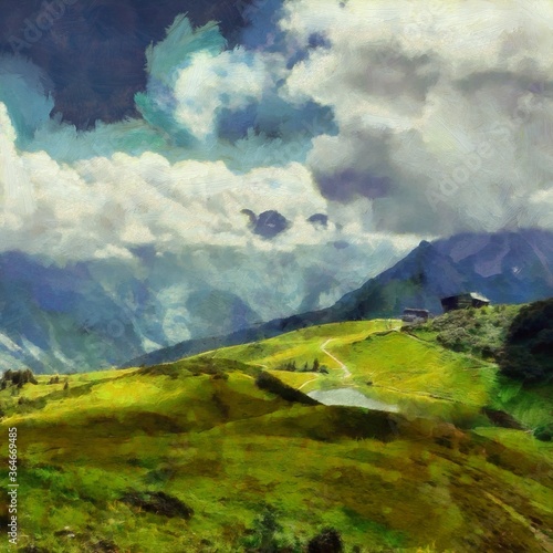 Photos Digital painting nature landscape artwork