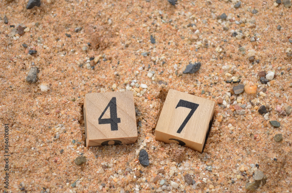 Number 47, number cube in natural concept.
Number 47, number cube in natural concept.