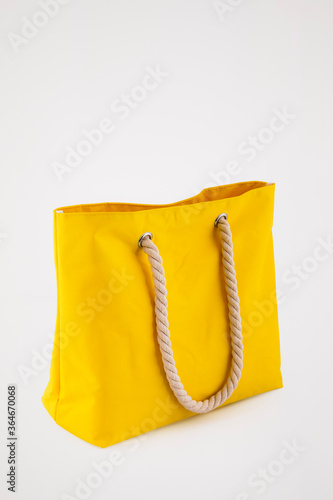 yeallow beach summer bag isolated on white background