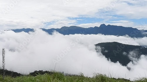 mountain landscape with clouds time-laps 